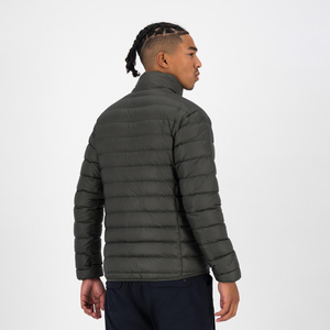 Chaqueta acolchada de lana de color liso con cremallera para hombre, estilo urbano, cuello alto, logotipo personalizado, gruesa y cálida, para invierno, venta al por mayor - Product Image 3