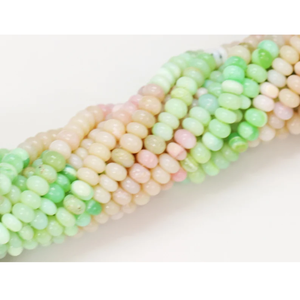 Perles Rondelles d'Opale Rose et Verte : Artisanat de Bijoux en Pierres Précieuses (7-10mm) - Product Image 5