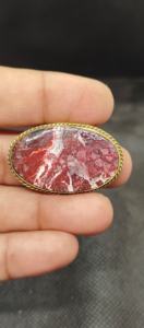 AAAAA Cabochon rainuré en laiton, Agate Crazy Lace étonnante, Pierre précieuse en vrac pour la lithothérapie et la fabrication de bijoux, pour sertissage clos - Product Image 2