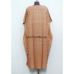 Kaftan en coton pour femme, col en V, sans manches, écologique, moulant, imprimé, lavable, confortable, vêtements de nuit, robe de demoiselle d'honneur - Product Image 5