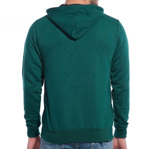 Sweat-shirt zippé vert pour homme, col châle, coupe classique, 100 % coton molletonné, écologique, coupe-vent, avec poche, décontracté, pour l'hiver - Product Image 2