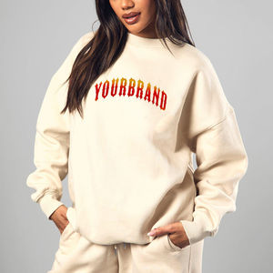 Sudadera rosa extragrande para mujer, cuello redondo, hombros caídos, manga larga, estampado de letras, diseño asimétrico, con la frase 'God Is Good All The Time' - Product Image 2