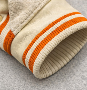 Veste de baseball en laine et cuir personnalisée pour homme, style universitaire, avec logo brodé, fabrication OEM, streetwear, veste de collège - Product Image 6