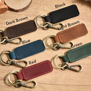 Personalized Leather Keychain Engraved <b>Key</b> Holder Custom Name Keychain Gift for Mom Dad Best Friend Christmas Gift - Product Image 2