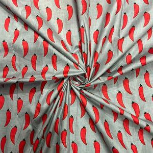 Prix d'usine Tissu en coton léger Nouvelle Arrivée Motifs Chilly Personnalisés Non-tissé Biologique Cardé pour Vêtements Sacs Garçons - Product Image 1