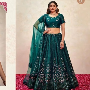 Lehenga Choli de créateur HENIXA CREATION le plus vendu pour les mariages et les fêtes d'été, avec broderies et travail au fil, séchage rapide - Product Image 4