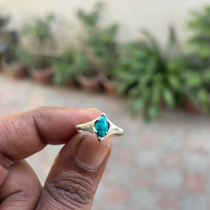 Handmade 925 Sterling Silver Bezel Setting Classic Natural <b>Turquoise</b> Gemstone <b>Ring</b> Elegant Anniversary Gift for Her Fashionable - Product Image 1