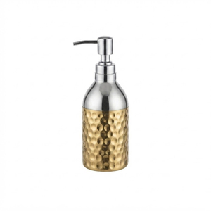 Art Deco Copper <b>Soap</b> Dispenser Antique Finish Metal <b>Hand</b> Sanitizer Lotion Pump Bottle <b>Refillable</b> Countertop Liquid Bathroom Set - Product Image 2