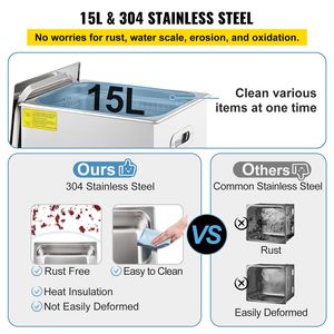 Regolabile 36KHz ~ 40KHz frequenza 15L 110V Timer digitale pulitore ad ultrasuoni per laboratorio Sonic gioielli monete-FCC/CE/RoHS domestico - Product Image 5