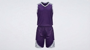 Ensemble de maillots de basket-ball personnalisés pour hommes, 100% polyester, séchage rapide, sans manches, shorts, impression de logo personnalisé, équipe, basket-ball d'été - Product Image 2