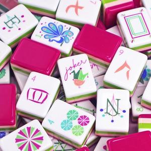 <b>Resin</b> <b>Crafts</b> Mehjong Vintage Triple Layer Set Engraved Acrylic Mini Size Any & Color Customized Manufacture tile - Product Image 2