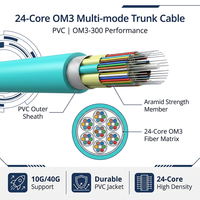 Kabel Trunk Indoor 24 Fiber OM3-300 PVC untuk Pusat Data dan Kabelan LAN Backbone