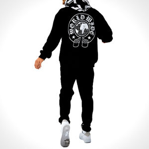 Sudadera con Capucha y Pantalones Deportivos de Forro Polar Térmico para Hombre, Diseño OEM, Algodón/Poliéster, Color Negro, Ecológicos, Manga Larga, Casuales - Product Image 1