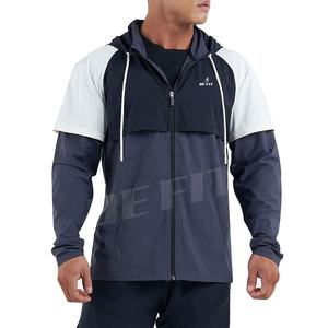 Vente en gros, 100% Polyester, sweat à capuche pour hommes, à manches longues, léger, avec poche, entièrement zippé, vestes de travail - Product Image 1