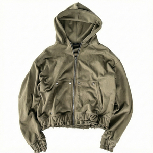 Nouvelle conception – Veste courte à capuche pour homme, coupe-vent zippé, style utilitaire, streetwear décontracté, vêtement d'extérieur léger, personnalisable avec marque privée - Product Image 5