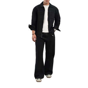 แจ็คเก็ตและเสื้อโค้ทเดนิมสีดำสำหรับผู้ชาย - Product Image 5