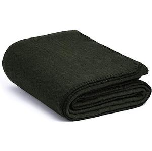 Couverture en laine mérinos vert olive artisanale de qualité supérieure, chaleur intemporelle douce, confort naturel, luxe, jeté d'hiver ignifuge - Product Image 4