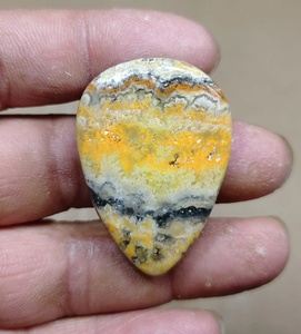 Natural Bumble Bee Jasper Round Brilliant Cut Loose Gemstone Yellow Flat Back <b>Polished</b> Crystal <b>Waxed</b>/Oiled for Jewelry Making - Product Image 3