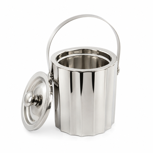 Seau à glace vintage en acier inoxydable avec poignées dorées, seau à champagne et à vin antirouille pour bar, fête, hôtel - Product Image 2