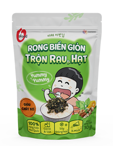 Algues croustillantes mélangées aux légumes et aux noix, marque O'food - Collation saine et pratique à base d'algues, idéale pour les enfants |   Produit en gros et OEM - Product Image 2