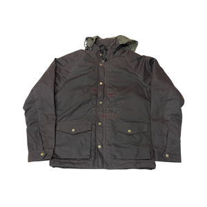Veste de chasse marron cirée en gros avec capuche, poches utilitaires pour vêtements de travail, imperméable et coupe-vent, veste de terrain classique - Product Image 1