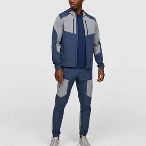 Conjunto de Sudadera con Cremallera y Pantalones Deportivos Impermeables de Poliéster 100% Ecológico, Color Personalizado OEM, para Hombre, Chaqueta Cortavientos de Invierno, Traje Deportivo 2 - Product Image 2