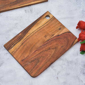 Planche à découper en bois d'acacia naturel en gros pour OEM avec trou d'angle, planche de découpe en bois massif de qualité alimentaire pour usage en cuisine - Product Image 1
