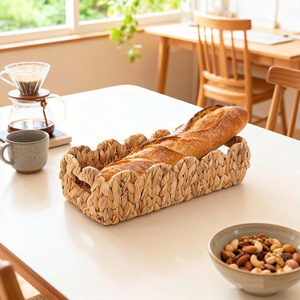 Bandeja de Jacinto de Agua Tejida a Mano, Plato Decorativo Rectangular Natural, Utensilios de Cocina para Servir o Exhibir - Product Image 3