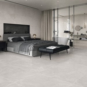Carreaux de sol en porcelaine brillante Athena Bianco 60x120cm Texture solide Antidérapant Moderne pour chambre à coucher Intérieur Mural - Product Image 1