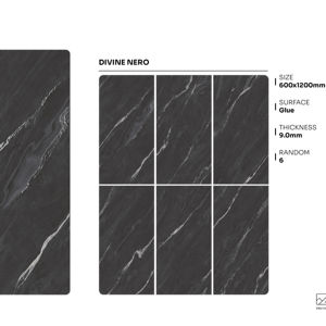 Azulejos de porcelana con superficie de pegamento de diseño, tamaño 600X1200, azulejos de gran formato premium para decoración de paredes y pisos interiores. - Product Image 1