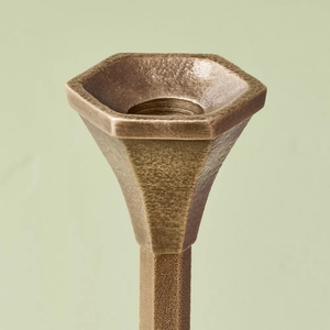 Vintage design antique brass cast aluminum <b>small</b> medium large <b>candle</b> holder 3 pc set taper candlestick holder customization - Product Image 2