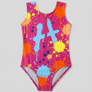 Justaucorps de ballet pour filles à manches longues, sexy, dos nu, couleur contrastante, en nylon, pour la gymnastique et la danse - Product Image 4