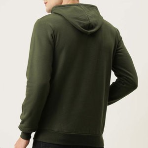 Sudadera con Capucha Verde Oliva para Hombre, Corte Regular, Algodón French Terry, Estilo Casual para Otoño, Diseño con Bolsillos - Product Image 3