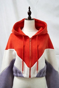 High Quality New Arrival Cotton Women <b>Crop</b> Top Hoodie 100% Cotton Long Sleeve Casual Clothing Fashion <b>Crop</b> Hoodies - Product Image 5