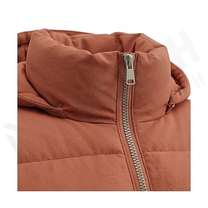 Hooded Quilted Waterproof <b>Bubble</b> Jacket Black Full Sleeve Winter Windproof Cotton Shell Knitted Fabric Polyester Filling Stand - Product Image 4