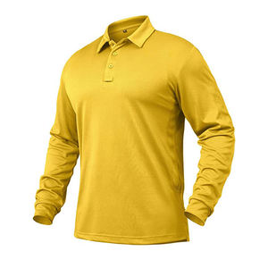 Nuevo Polo de Manga Larga para Hombre, Estilo Europeo, Cuello Camisero, Otoño/Invierno, Tejido de Punto, Secado Rápido, Spandex/Poliéster - Product Image 3
