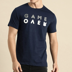 T-shirt graphique personnalisé pour homme en polyester/coton, imprimé sérigraphié, anti-boulochage, respirant, manches courtes, décontracté - Product Image 3