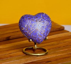 Premium Brass Heart Shape Memorial Cremation Keepsake <b>Urn</b> Ash Holder Crafted With Artistic Elegant Appearance - Product Image 3