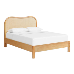 Lit double, queen ou king size de luxe minimaliste avec cadre en teck sculpté à la main - Product Image 3