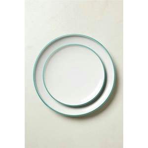 Plato de Presentación Minimalista de Metal Blanco Mate, Plato Base Decorativo con Borde Negro, Vajilla de Hotel de Primera Calidad, Plato Base para Comida Fina - Product Image 5