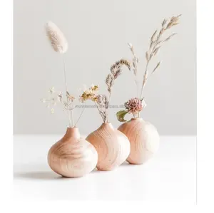 हस्तनिर्मित प्राकृतिक लकड़ी के vases लकड़ी के फूल के vases काले vases