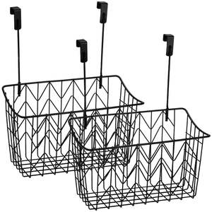 Cesta organizadora de metal para colgar en la pared, que ahorra espacio, para apartamentos pequeños, casas y necesidades de almacenamiento interior compacto. - Product Image 2