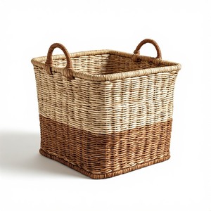 Panier en jonc de mer naturel durable et contemporain pour la cuisine et la salle de bain - Pour les intérieurs minimalistes et les espaces de vie modernes organisés - Product Image 2