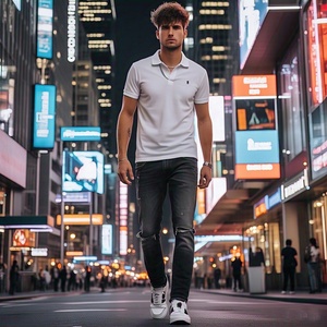 Polos informales para hombre, superventas, nuevo diseño personalizado con logotipo, Color sólido, transpirables, de talla grande para hombre, polos para hombre - Product Image 2