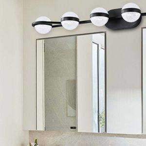 Lampada da Bagno a LED Minimalista Nera da 43 Pollici, 6 Luci, Montaggio a Parete, Decorativa con Paralumi in Acrilico Effetto Sabbia Cristallina - Product Image 3