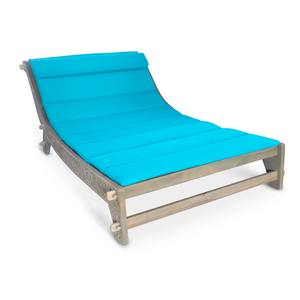 Chaise longue de jardin en teck massif avec dossier réglable, mobilier de patio pour bord de piscine, avec coussin épais imperméable - Product Image 5