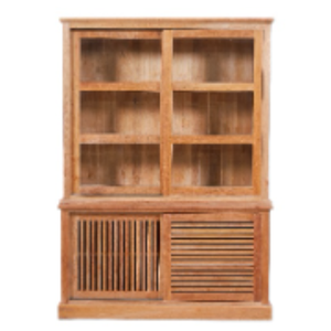 Estantería de Madera de Teca de Estilo Lujoso para Sala de Estar con Puertas Corredizas, Ecológica y Resistente al Agua - Product Image 2