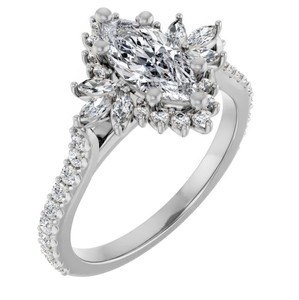 Marquise Cut Moissanite <b>Ring</b> 925 Sterling <b>Silver</b> 14K Gold Plated <b>Solitaire</b> Engagement <b>Ring</b> Bridal Wedding Promise Jewelry - Product Image 2