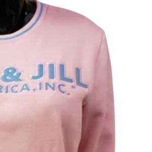 Women's Pink Crewneck Sweatshirt Casual Long Sleeve Pullover Everyday Streetwear Comfortable Lifestyle Clothing Top - Product Image 3