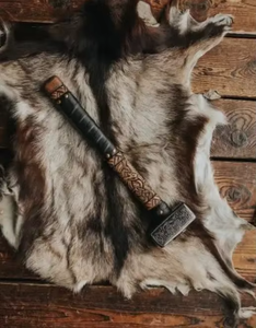 MS Enterprises Handcrafted Viking Hammer – <b>Engraved</b> Carbon Steel Machinist Hammer, Industrial Grade Steel Craft International - Product Image 1